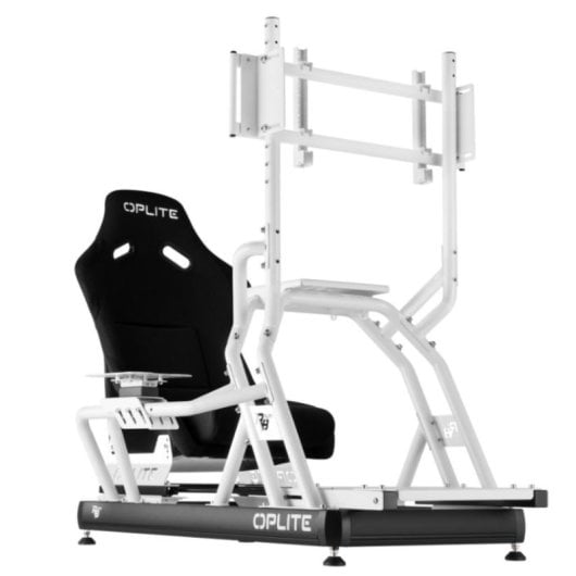 Supporto monitor simulatore OPLITE R8 FURY CHASSIS regolabile acciaio bianco