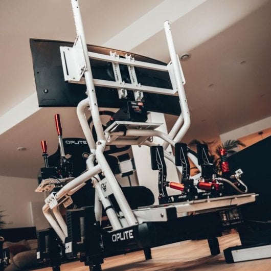 Supporto monitor simulatore OPLITE R8 FURY CHASSIS regolabile acciaio bianco