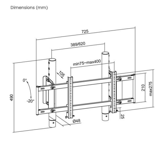 Soporte para monitor Oplite S8 On Top negro estructura acero VESA ajustable