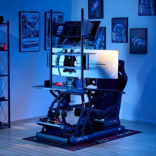 Support de moniteur Oplite OP-R8-ETSM acier hauteur réglable 57 pouces noir