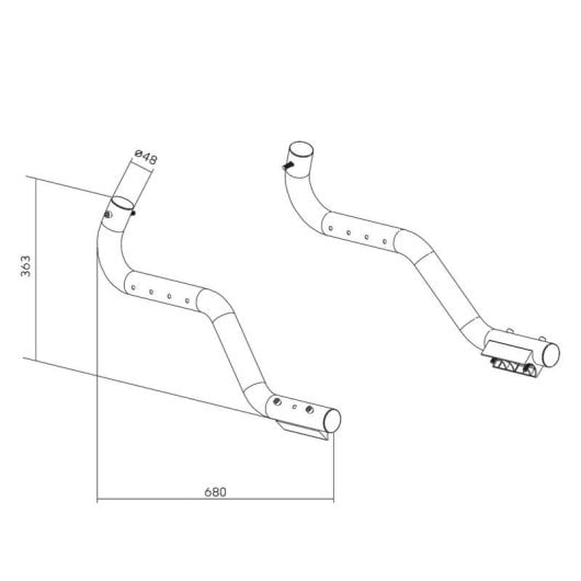 Kit de simulación de vuelo Oplite GTR S3/S8 barra lateral negro