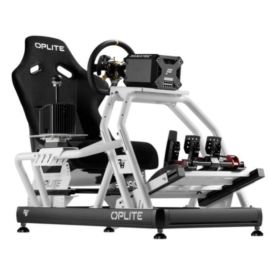 Cockpit de course Oplite OP-R8-W Châssis acier ajustable blanc/acier