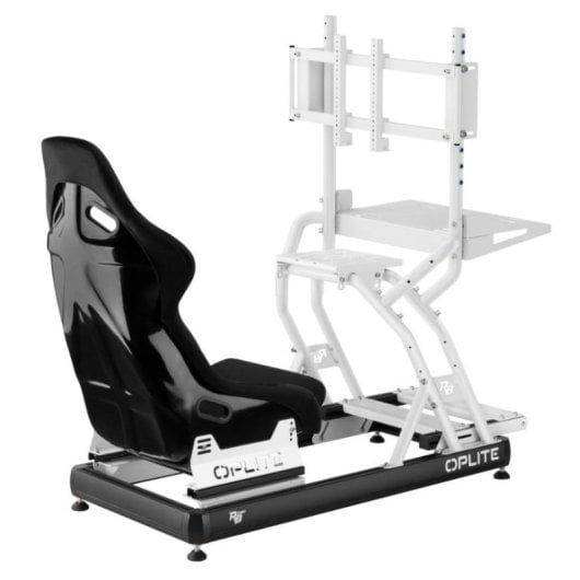 Cockpit de course Oplite OP-R8-W Châssis acier ajustable blanc/acier