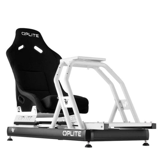 Cockpit de course Oplite OP-R8-W Châssis acier ajustable blanc/acier