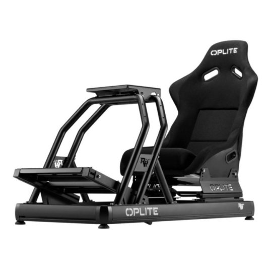 Cockpit de simulation de course Oplite OP-R8-B acier noir siège fibre verre