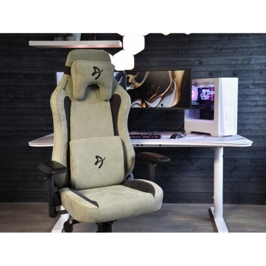 Chaise gaming Arozzi Vernazza Supersoft Forest tissu microfibre 4D 145 kg