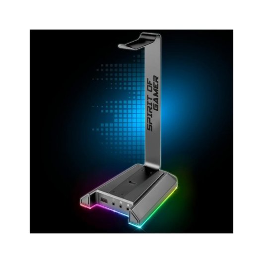 Support casque Spirit of Gamer Sentinel 7.1 RGB double USB audio 3,5 mm