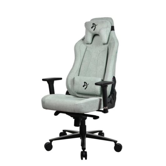 Fauteuil Gaming Arozzi Vernazza SoftFabric Pearl Green accoudoirs 3D dossier inclinable