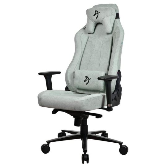Fauteuil Gaming Arozzi Vernazza SoftFabric Pearl Green accoudoirs 3D dossier inclinable