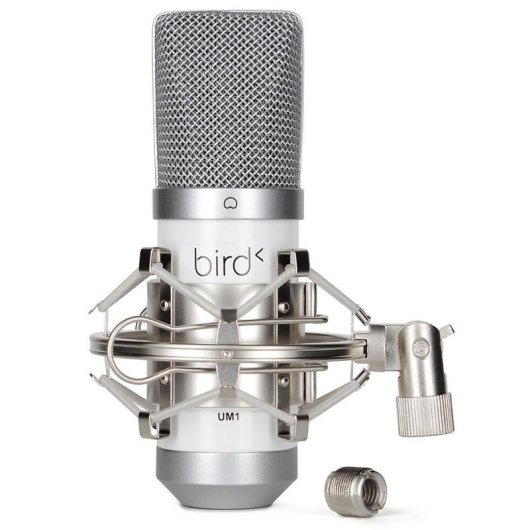 Microphone Woodbrass 354024 USB cardioïde blanc spécial streaming et gaming