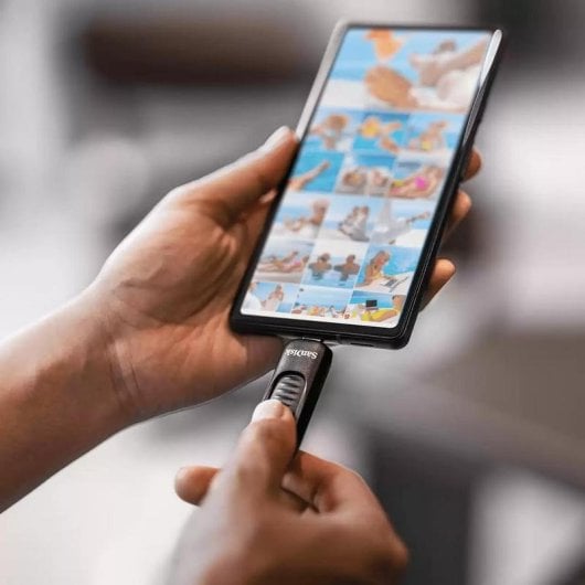 Pen USB Sandisk SDCZ480-512G-G46 512GB USB Type-C Slide 400MB/s Preto