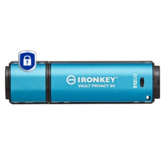 Unidade Flash Kingston IronKey IKVP50 512GB USB 3.2 Gen 1 AES-256 FIPS 197 IPX8