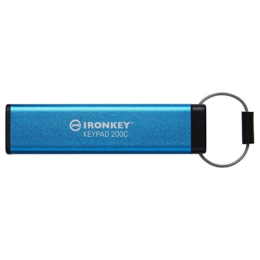 Pen USB Kingston IronKey Keypad 200C 512GB USB-C FIPS 140-3 AES-256 IP68 Azul