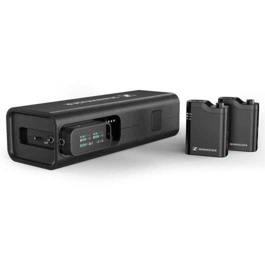 Microphone Sennheiser 700266 Sans fil 2x Lavalier omnidirectionnel OLED USB-C