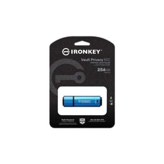 Pen USB Kingston IronKey IKVP50C 256GB USB-C 256-bit AES FIPS-197