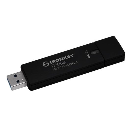 Clé USB Kingston IronKey D500S 64GB FIPS 140-3 Niveau 3 AES-256 IP67
