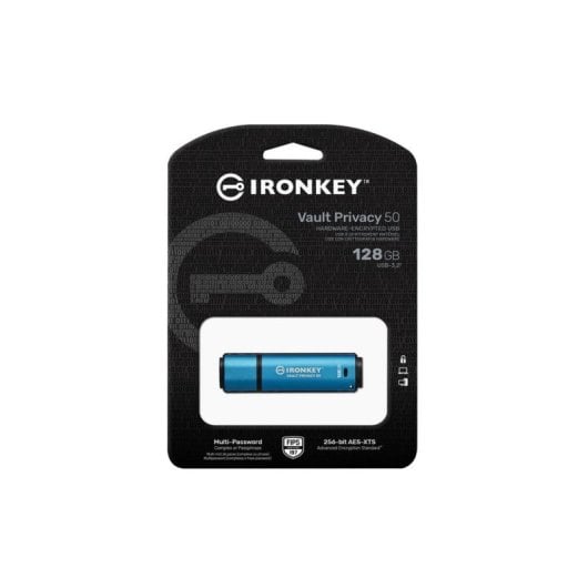 Unità Flash Kingston IronKey Vault Privacy 50 128GB USB 3.2 AES-256 FIPS 197