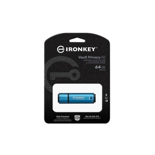 Unidad flash USB Kingston IronKey Vault Privacy 50 64GB cifrado AES-256 FIPS 197