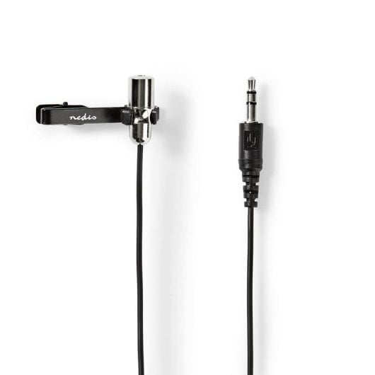 Microfone NEDIS MICCJ105BK 3.5 mm omnidirecional com clip e cabo de 1,8 m
