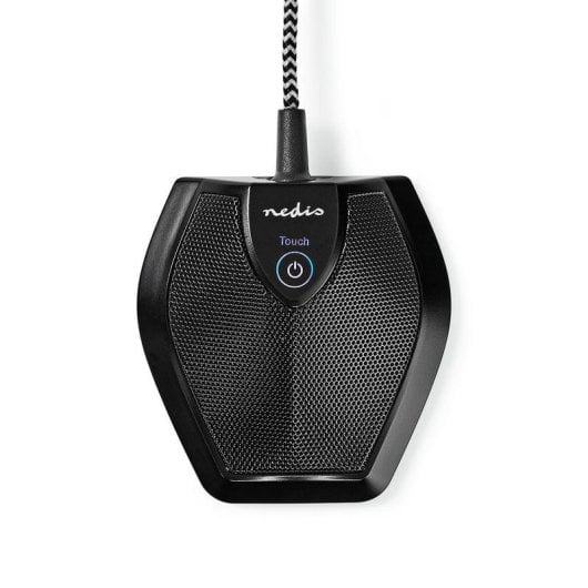 Micrófono Nedis MICCU100BK USB omnidireccional con botón de silencio