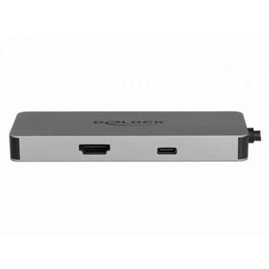 Base para portátil DeLock 87743 USB-C HDMI SD Lector 87 W PD Metal Gris