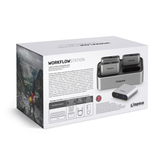 Estação de acoplamento Kingston WFS-S Workflow 4x USB-C Leitor SD UHS-II