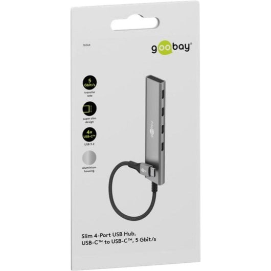 Hub Goobay 4 ports 5 Gbps 76564 aluminium USB-C compact