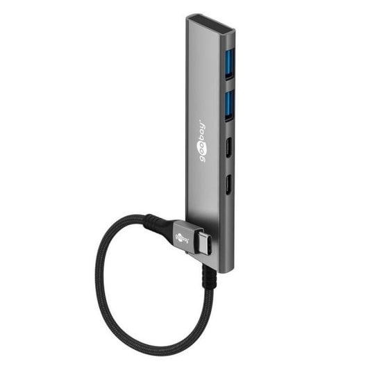 Hub Goobay 4 ports 5 Gbit/s modèle 76563 USB-C aluminium ultra-compact