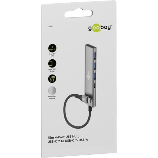 Hub Goobay 4 ports 5000 Mbit/s 76562 USB-C Slim aluminium