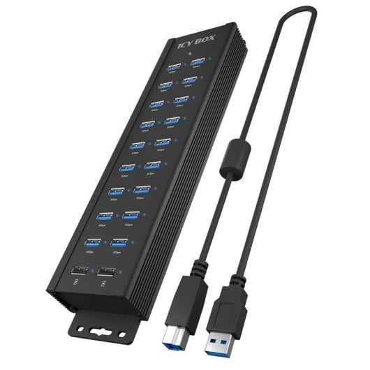 Hub ICY BOX 20 porte USB 3.2 Gen 1 IB-HUB1720-U3 alluminio LED power/access