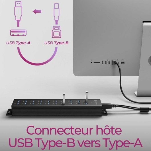 Hub ICY BOX 20 porte USB 3.2 Gen 1 IB-HUB1720-U3 alluminio LED power/access