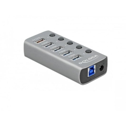 Hub DeLock 6 porte USB 5 Gbps modello 63263 con alimentazione, PD e switch
