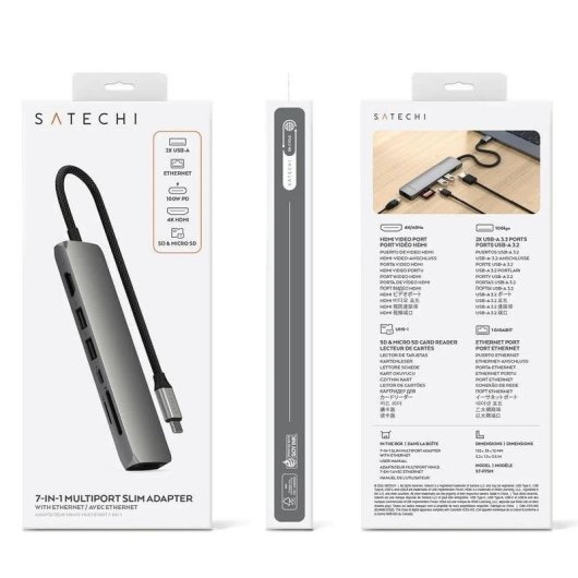 Hub Satechi 7 Ports 10 Gbps ST-P7SM mit Ethernet und HDMI