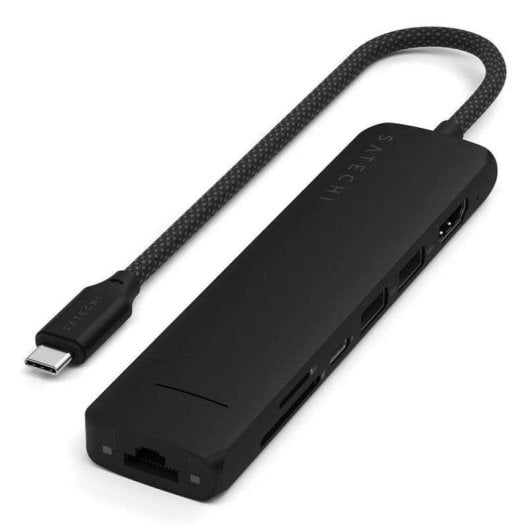 Hub Satechi 7 puertos 10 Gbps modelo ST-P7SK USB-C HDMI Ethernet SD