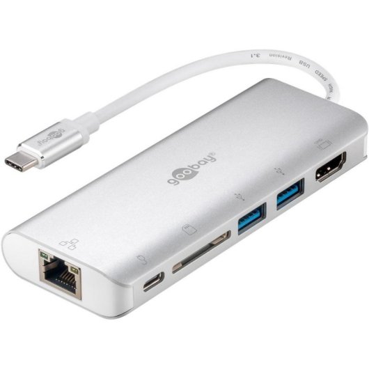 Dock USB-C Goobay 76788 2x USB 3.2 HDMI Ethernet SD 4K Ultra HD 30 Hz