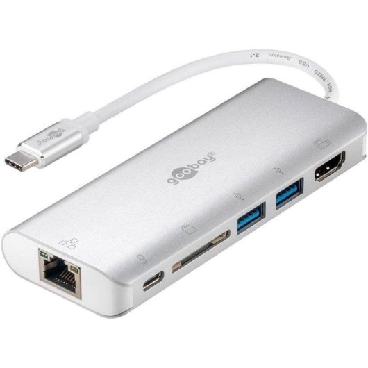 Dock USB-C Goobay 76788 2x USB 3.2 HDMI Ethernet SD 4K Ultra HD 30 Hz