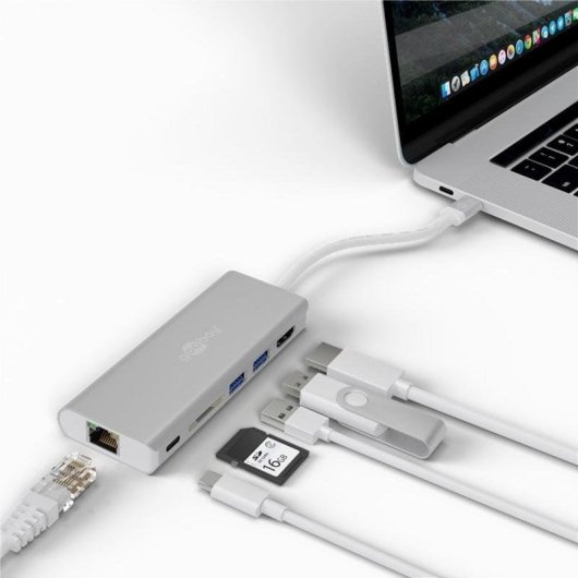 Dock USB-C Goobay 76788 2x USB 3.2 HDMI Ethernet SD 4K Ultra HD 30 Hz