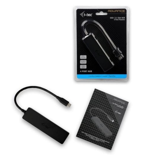Hub i-tec 4 porte 5 Gbps modello C31HUB404 con USB-C Plug and Play