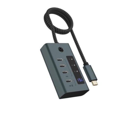 Hub ICY BOX 4 porte USB-C 10 Gbps IB-HUB1454-C31 Alluminio Extra Alimentazione 20 W