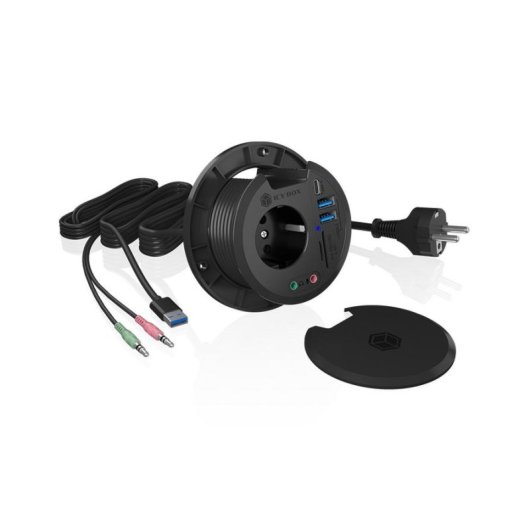 Hub ICY BOX 3 ports USB 3.0 IB-HUB1430-CR avec audio et lecteur SD