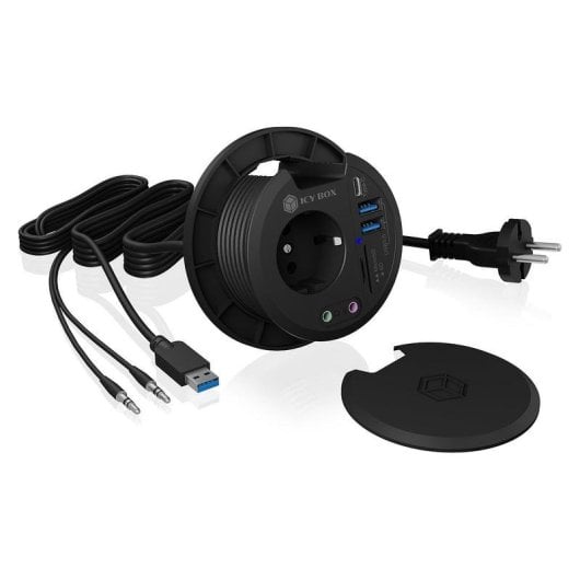 Hub ICY BOX 3 ports USB 3.0 IB-HUB1430-CR avec audio et lecteur SD