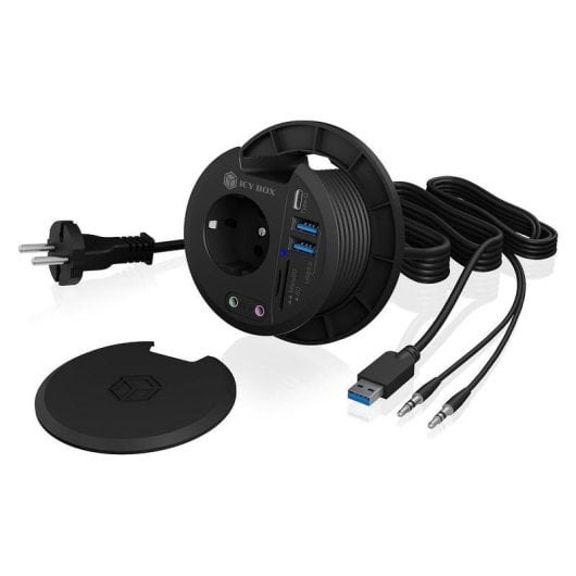 Hub ICY BOX 3 ports USB 3.0 IB-HUB1430-CR avec audio et lecteur SD