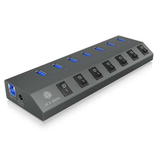 Hub ICY BOX 7 porte USB 5 Gbps IB-HUB1701-C3 alluminio alimentato