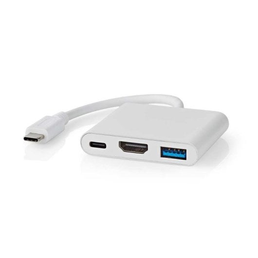 Hub USB-C Nedis CCGB64770WT01 Blanco con HDMI y USB-A/C 7,5 W