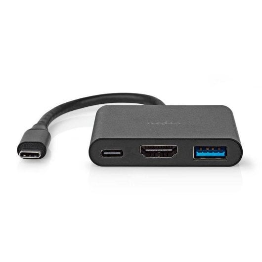 Hub Nedis 3 ports USB-C 5 Gbps modèle CCGB64770BK01 HDMI