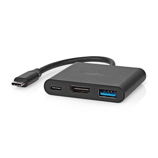 Hub Nedis 3 ports USB-C 5 Gbps modèle CCGB64770BK01 HDMI