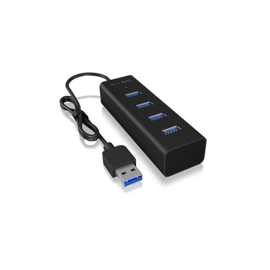 Hub ICY BOX 4 porte 5 Gbps IB-HUB1409-U3 corpo in alluminio Nero