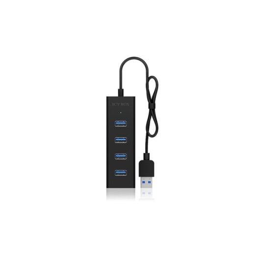 Hub ICY BOX 4 porte 5 Gbps IB-HUB1409-U3 corpo in alluminio Nero
