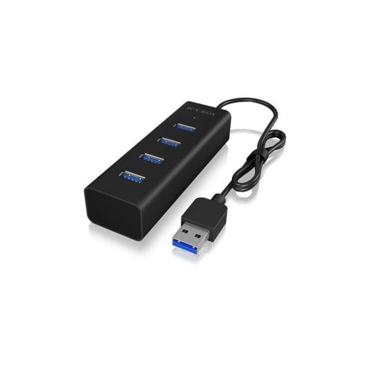 Hub ICY BOX 4 porte 5 Gbps IB-HUB1409-U3 corpo in alluminio Nero