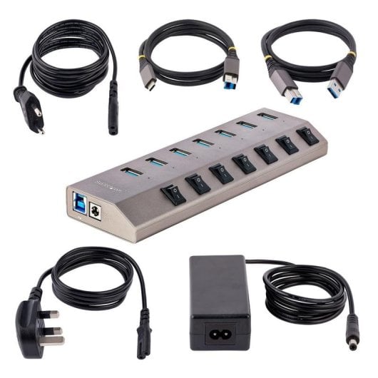 Hub StarTech 7 porte USB 5Gbps modello 5G7AIBS-USB-HUB-EU interruttori individuali